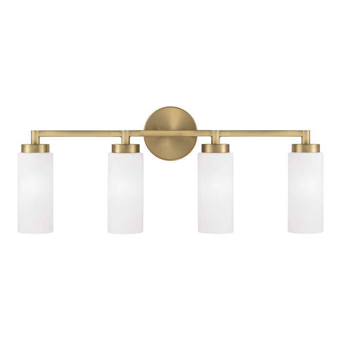 Capital Lighting Alyssa 4 Light Vanity, Brass/Faux Alabaster