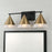 Capital Lighting Avant 3 Light Vanity, Brass/Black/Frosted