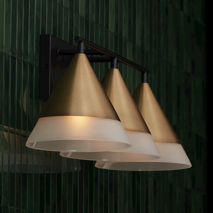 Capital Lighting Avant 3 Light Vanity, Brass/Black/Frosted