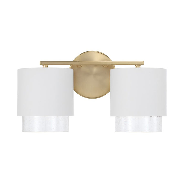 Capital Lighting Weller 2Lt Vanity, Brass/White/Clear Seeded