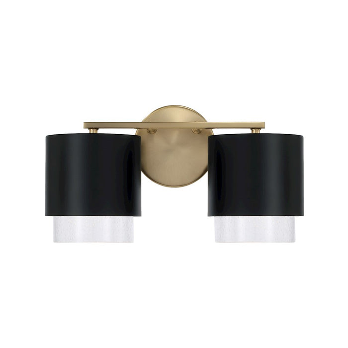 Capital Lighting Weller 2Lt Vanity, Brass/Black/Clear Seeded