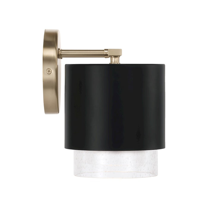 Capital Lighting Weller 2Lt Vanity, Brass/Black/Clear Seeded