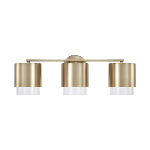 Capital Lighting Weller 3Lt Vanity, Matte Brass/Clear Seeded