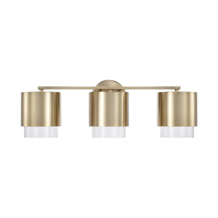 Capital Lighting Weller 3Lt Vanity, Matte Brass/Clear Seeded