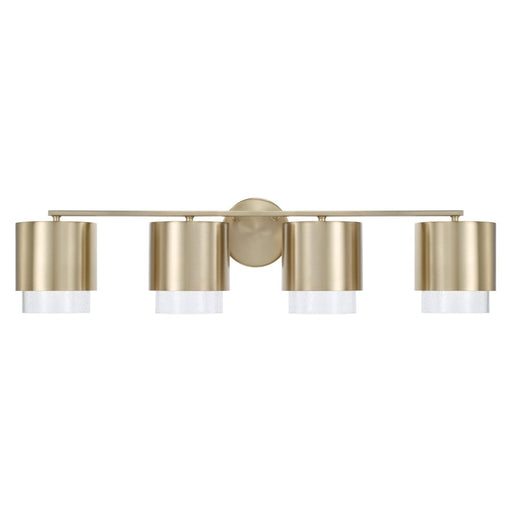 Capital Lighting Weller 4Lt Vanity, Matte Brass/Clear Seeded