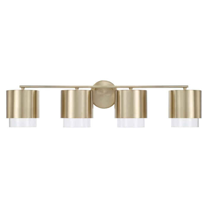 Capital Lighting Weller 4Lt Vanity, Matte Brass/Clear Seeded