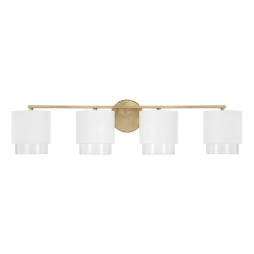 Capital Lighting Weller 4Lt Vanity, Brass/White/Clear Seeded