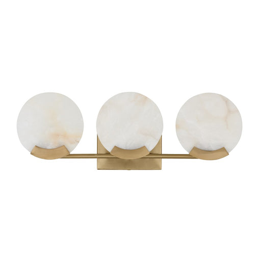 Capital Lighting Oriya 3 Light Vanity, Brass/Natural Alabaster Stone
