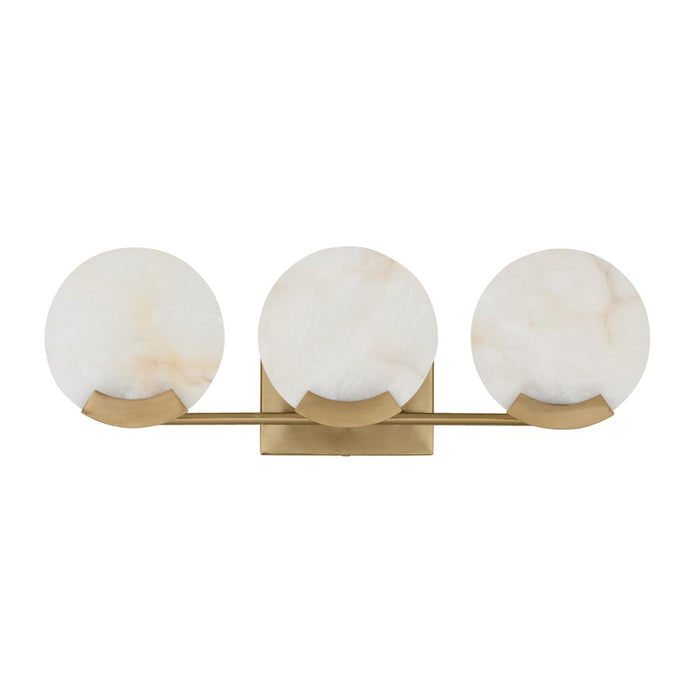 Capital Lighting Oriya 3 Light Vanity, Brass/Natural Alabaster Stone