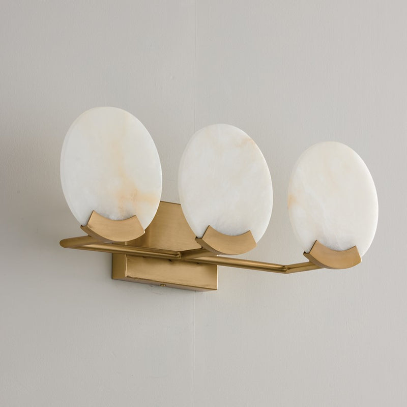 Capital Lighting Oriya 3 Light Vanity, Brass/Natural Alabaster Stone