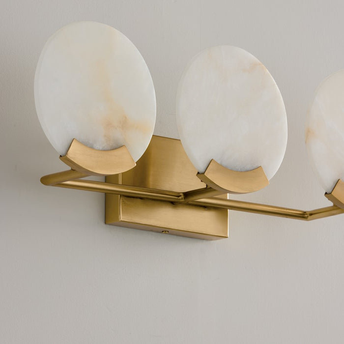 Capital Lighting Oriya 3 Light Vanity, Brass/Natural Alabaster Stone