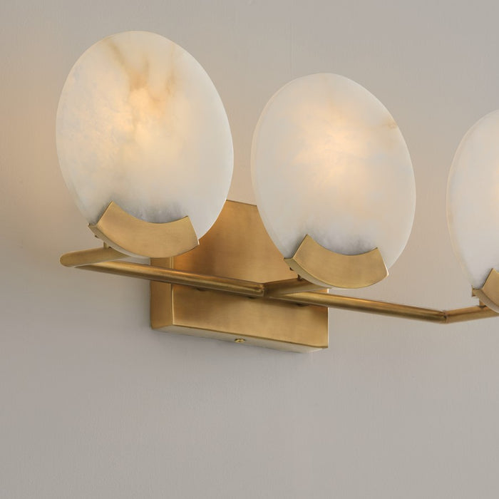 Capital Lighting Oriya 3 Light Vanity, Brass/Natural Alabaster Stone