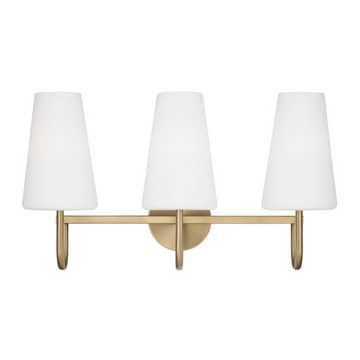 Capital Lighting Averitt 3 Light Vanity, Aged Brass/Soft White