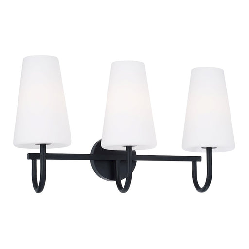 Capital Lighting Averitt 3 Light Vanity, Matte Black/Soft White - 155231MB-550