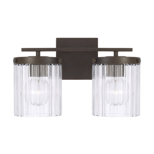 Capital Lighting Vaughn 2Lt Vanity, Rubbed Bronze/Beveled Fluted