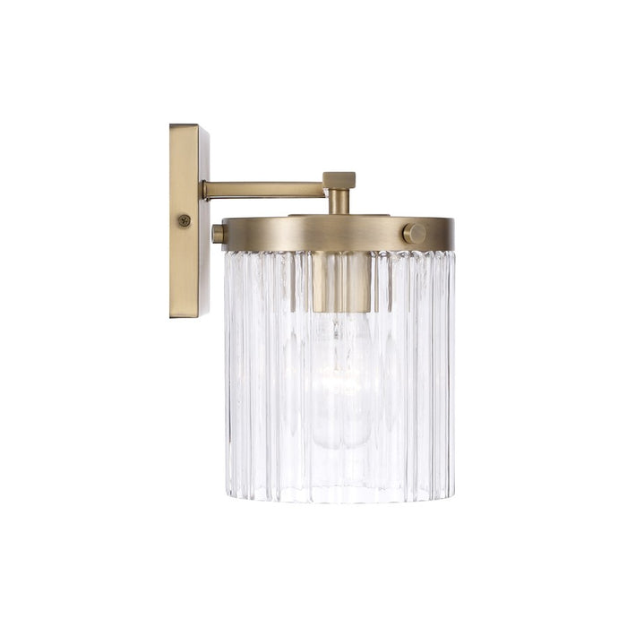 Capital Lighting Vaughn 3 Light Vanity, Aged Brass/Beveled Fluted