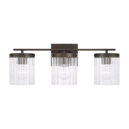 Capital Lighting Vaughn 3Lt Vanity, Rubbed Bronze/Beveled Fluted