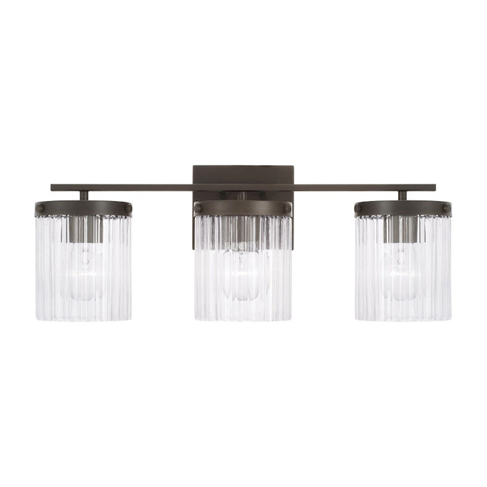 Capital Lighting Vaughn 3Lt Vanity, Rubbed Bronze/Beveled Fluted