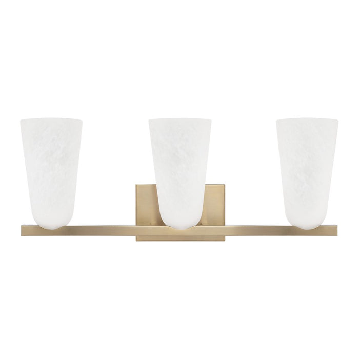 Capital Lighting Romy 3 Light Vanity, Matte Brass/Faux Alabaster