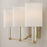 Capital Lighting Ingrid 3 Light Vanity, Brass/White Fabric Shade
