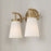 Homeplace Lighting Drake 2Lt Vanity, Aged Brass/Soft White Glass