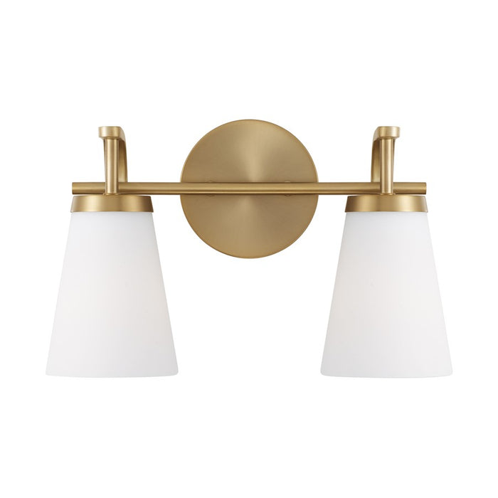 Homeplace Lighting Drake 2Lt Vanity, Aged Brass/Soft White Glass
