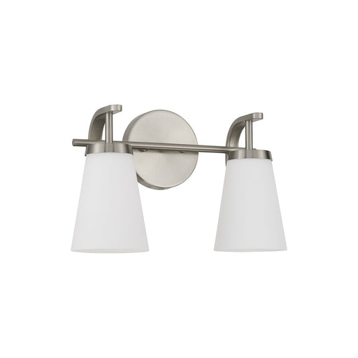 Homeplace Lighting Drake 2Lt Vanity, Nickel/Soft White Glass - 161021BN-660