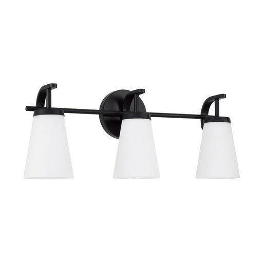 Homeplace Lighting Drake 3Lt Vanity, Matte Black/Soft White Glass - 161031MB-660