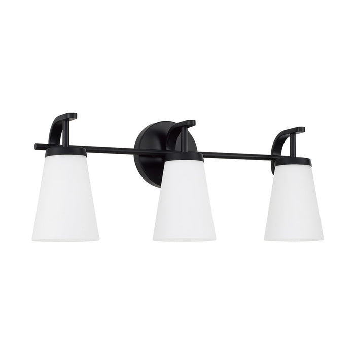Homeplace Lighting Drake 3Lt Vanity, Matte Black/Soft White Glass - 161031MB-660
