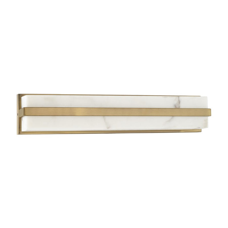 Capital Lighting Noah 1 Light Vanity, Aged Brass/Alabaster Glass
