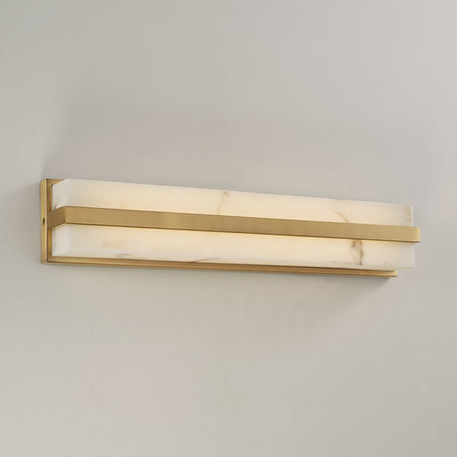 Capital Lighting Noah 1 Light Vanity, Aged Brass/Alabaster Glass