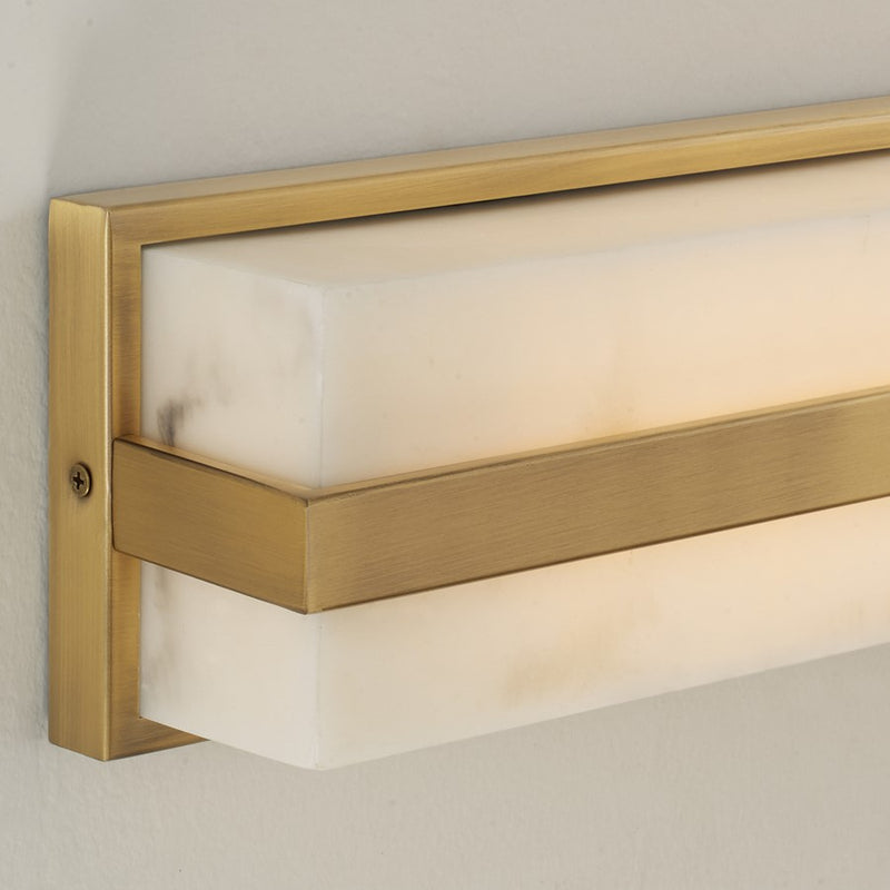 Capital Lighting Noah 1 Light Vanity, Aged Brass/Alabaster Glass