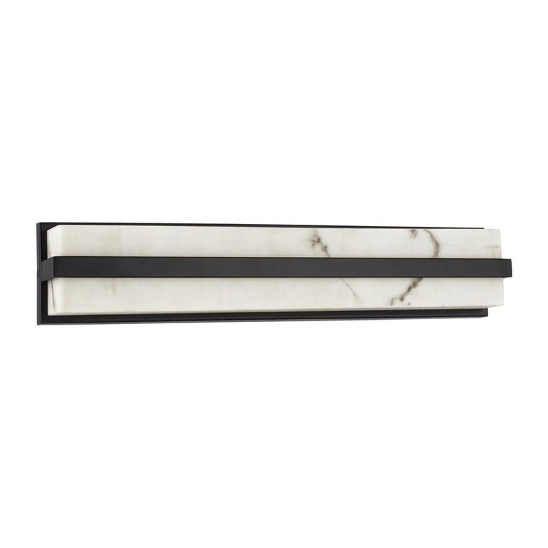 Capital Lighting Noah 1 Light Vanity, Matte Black/Alabaster Glass