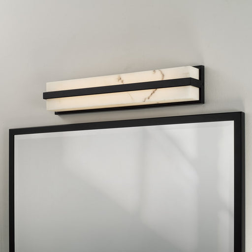 Capital Lighting Noah 1 Light Vanity, Matte Black/Alabaster Glass