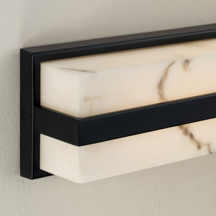 Capital Lighting Noah 1 Light Vanity, Matte Black/Alabaster Glass