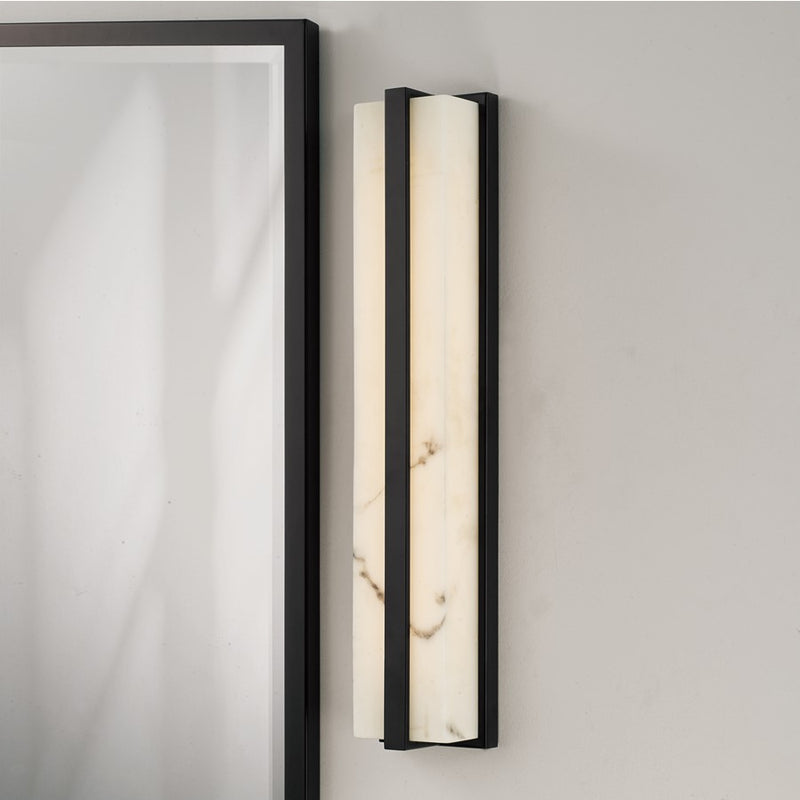 Capital Lighting Noah 1 Light Vanity, Matte Black/Alabaster Glass