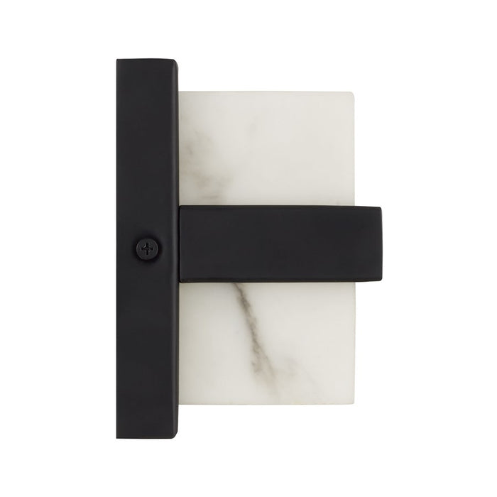 Capital Lighting Noah 1 Light Vanity, Matte Black/Alabaster Glass