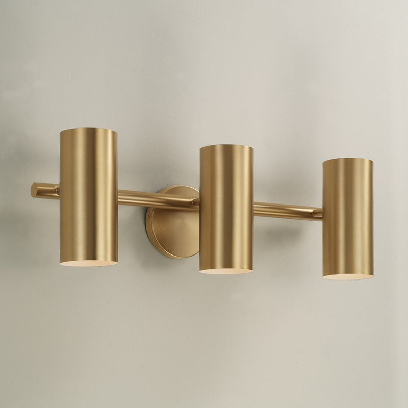 Capital Lighting Robbie 3 Light Vanity, Aged Brass