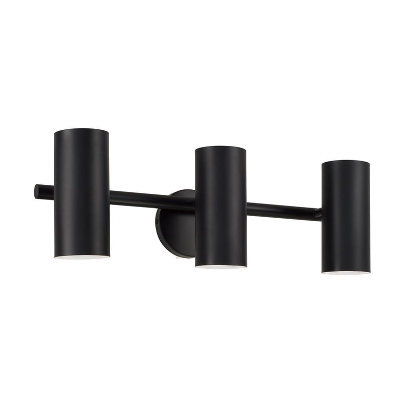 Capital Lighting Robbie 3 Light Vanity, Matte Black