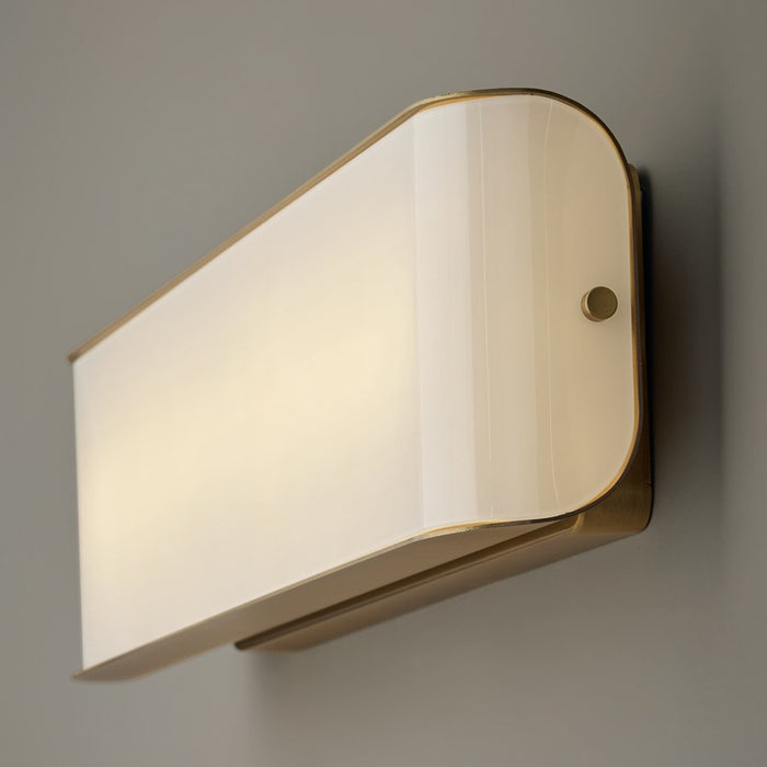 Capital Lighting Marcell 1 Light Vanity, Aged Brass/White Milk Glass