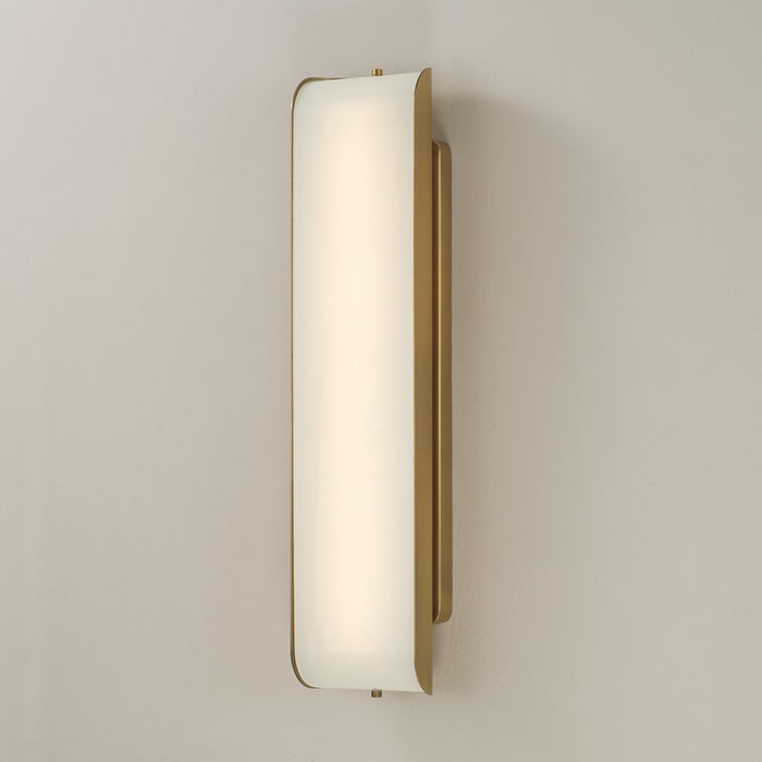 Capital Lighting Marcell 1 Light Vanity, Aged Brass/White Milk Glass