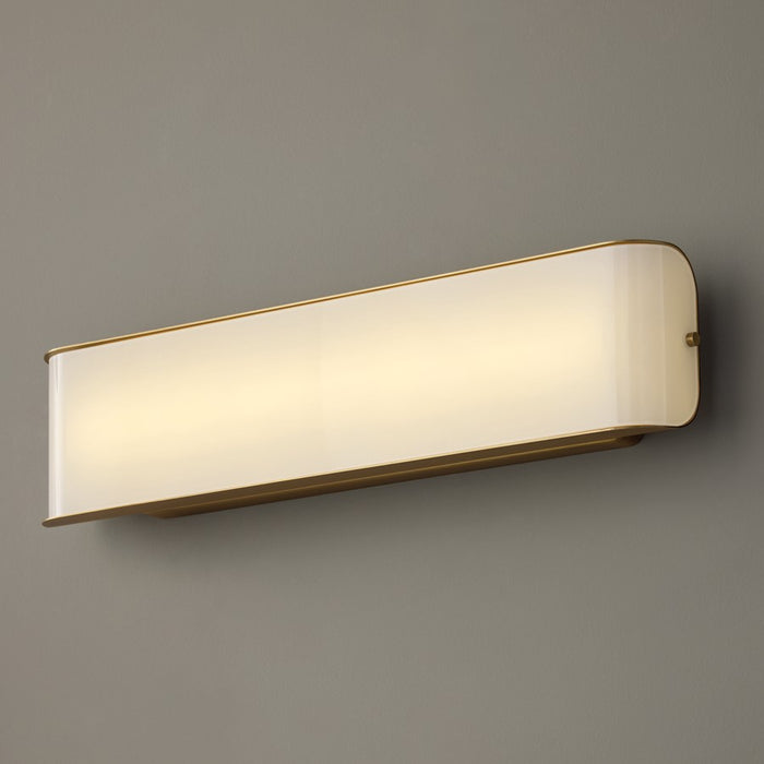 Capital Lighting Marcell 1 Light Vanity, Aged Brass/White Milk Glass