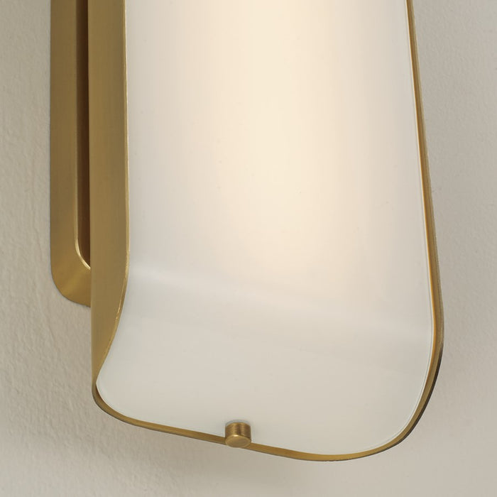 Capital Lighting Marcell 1 Light Vanity, Aged Brass/White Milk Glass