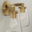 Homeplace Lighting Aaron 2 Light Vanity, Aged Brass/Clear Glass