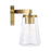 Homeplace Lighting Aaron 2 Light Vanity, Aged Brass/Clear Glass