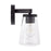 Homeplace Lighting Aaron 2 Light Vanity, Matte Black/Clear Glass
