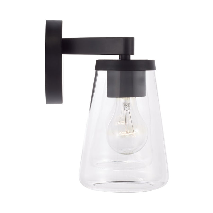 Homeplace Lighting Aaron 2 Light Vanity, Matte Black/Clear Glass