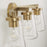 Homeplace Lighting Aaron 3 Light Vanity, Aged Brass/Clear Glass