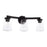 Homeplace Lighting Aaron 3 Light Vanity, Matte Black/Clear Glass - 161931MB-664