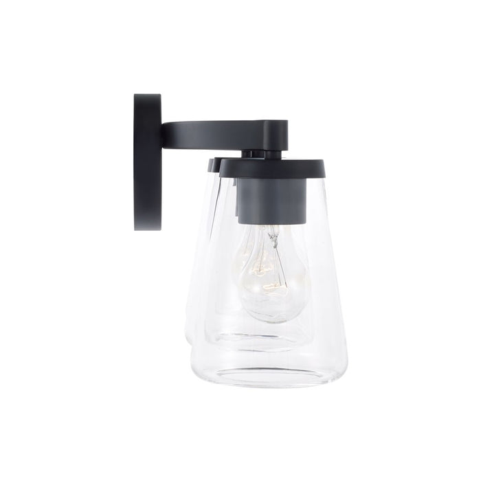 Homeplace Lighting Aaron 3 Light Vanity, Matte Black/Clear Glass